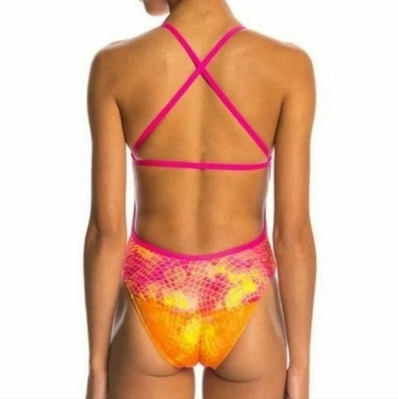 Orange and Pink Dolfin Swimsuit - Picture 2 of 7